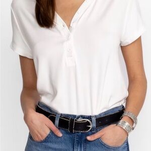 NWT Johnny Was Calme MODAL JERSEY BUTTON NECK TEE SZ XL